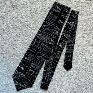 Star Wars Ralph Marlin necktie "Blueprints" Lucas Film Ltd. 56in long 4in wide